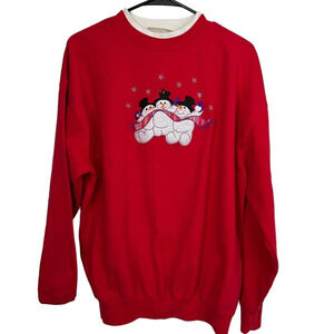 Vintage Snowman Winter Crewneck Large